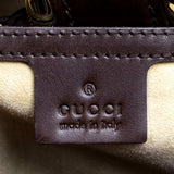 GUCCI Dark Brown Animal Print Calf Hair and Leather Boston Bag