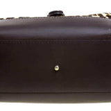 GUCCI Dark Brown Animal Print Calf Hair and Leather Boston Bag
