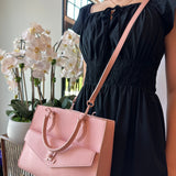 LOUIS VUITTON Lockme Leather Handbag In Baby Pink