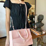 LOUIS VUITTON Lockme Leather Handbag In Baby Pink