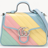 GUCCI Multicolor Leather Marmont Top Handle Flap Bag Mini