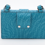 Fendi Limited Edition Rare FENDI X SARAH COLEMAN Glazed Fabric Enamel Small FF Vertigo Baguette Cyber Blue