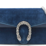 Gucci Velvet Super Mini Dionysus Shoulder Bag in Cobalt