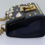 Gucci Calfskin Studded Small Padlock Shoulder Bag