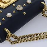 Gucci Calfskin Studded Small Padlock Shoulder Bag