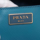 Prada Saffiano Lux Colorblock Medium Galleria Double Zip Tote Bluette Cobalto